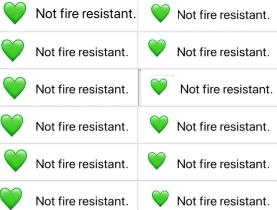 not fire resistant